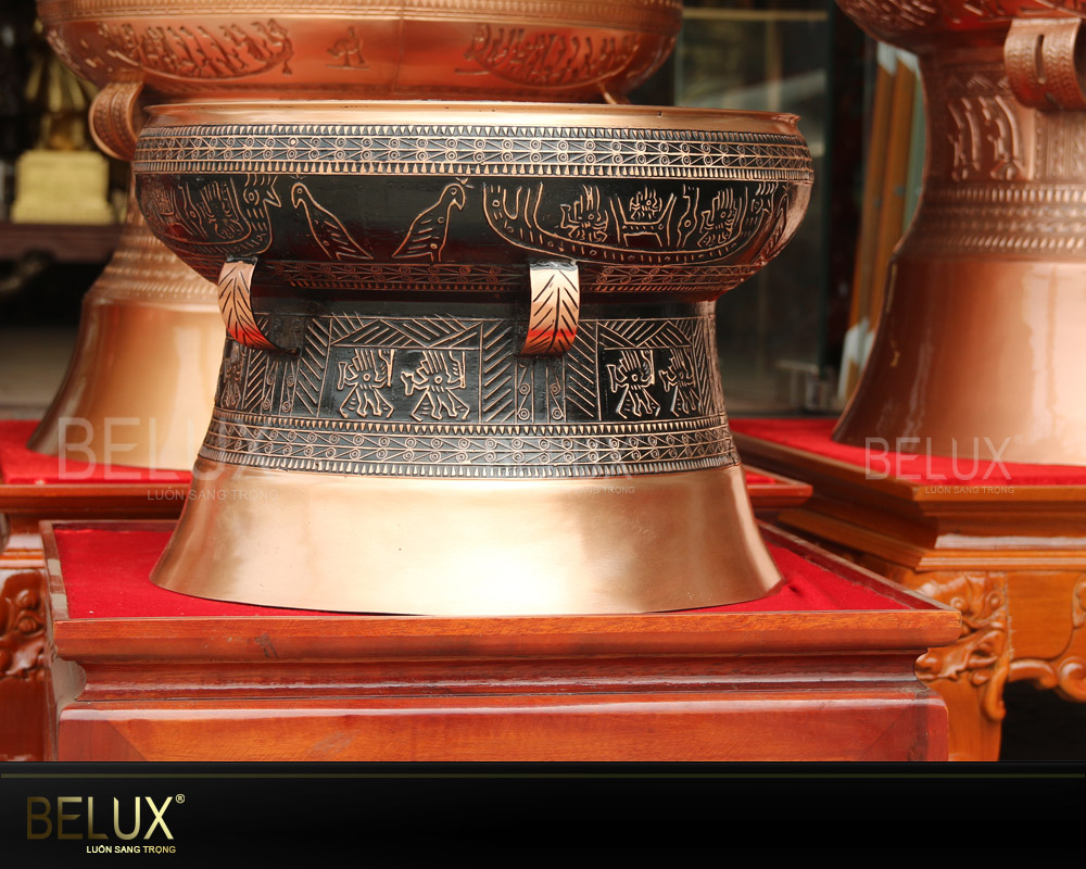 Trống đồng Ngọc Lũ hoa văn nổi đường kính 40cm