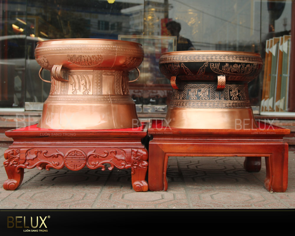 Trống đồng Ngọc Lũ hoa văn nổi đường kính 40cm