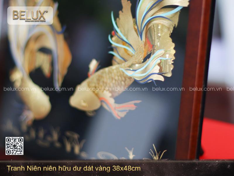 Tranh Niên Niên Hữu Dư Dát Vàng 24k