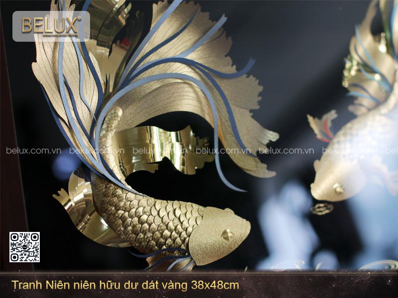 Tranh Niên Niên Hữu Dư Dát Vàng 24k