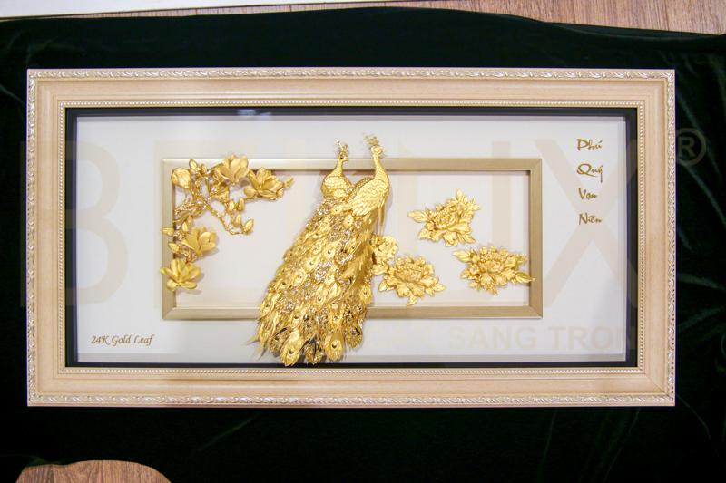 Tranh Phú Quý Vạn Niên Dát Vàng 24k – Khổ Ngang 81x43cm