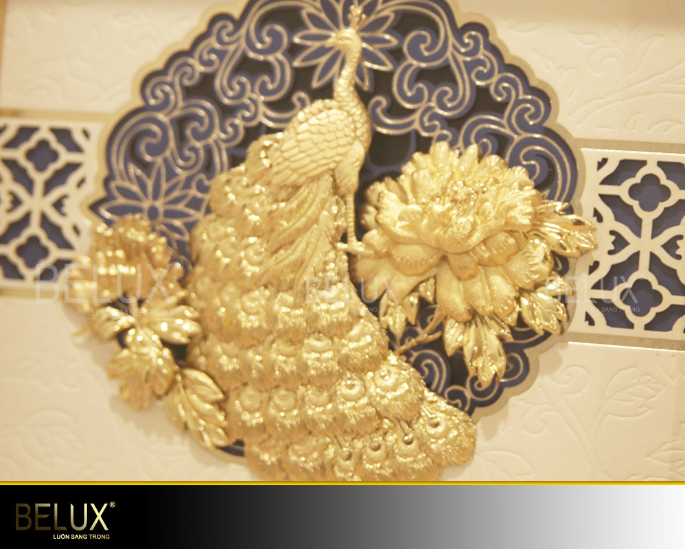 Tranh phú quý cát tường mạ vàng 24k khổ 26×26 cm