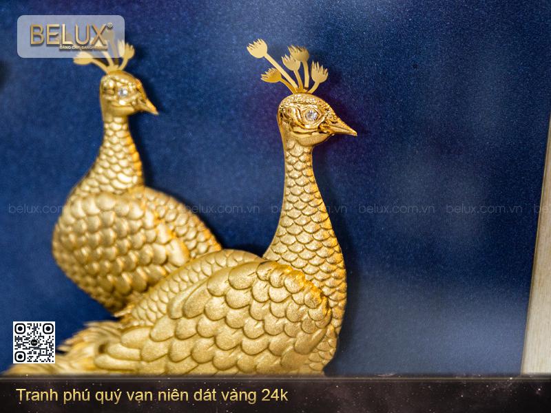 Tranh Phú Quý Vạn Niên Dát Vàng 24k – Khổ Dọc 81x43cm