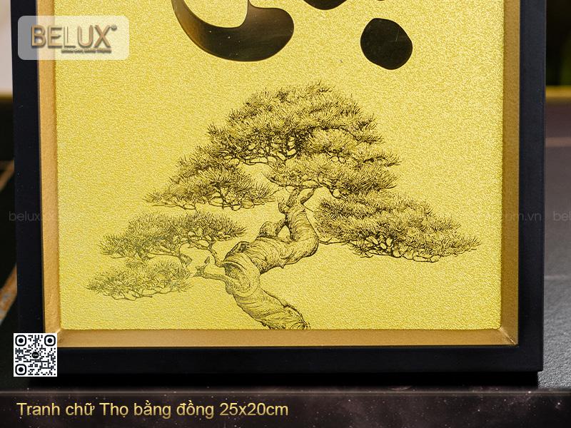 Tranh Chữ Thọ Bằng Đồng Kt 25x20cm