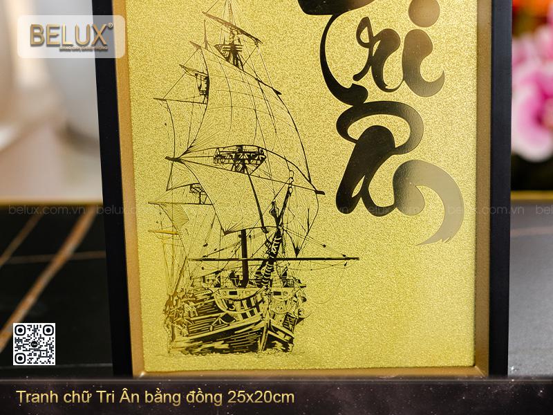 Tranh Chữ Tri Ân Bằng Đồng Kt 25x20cm