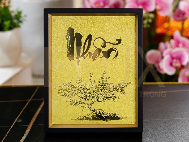 Tranh Chữ Nhẫn Bằng Đồng Kt 25x20cm