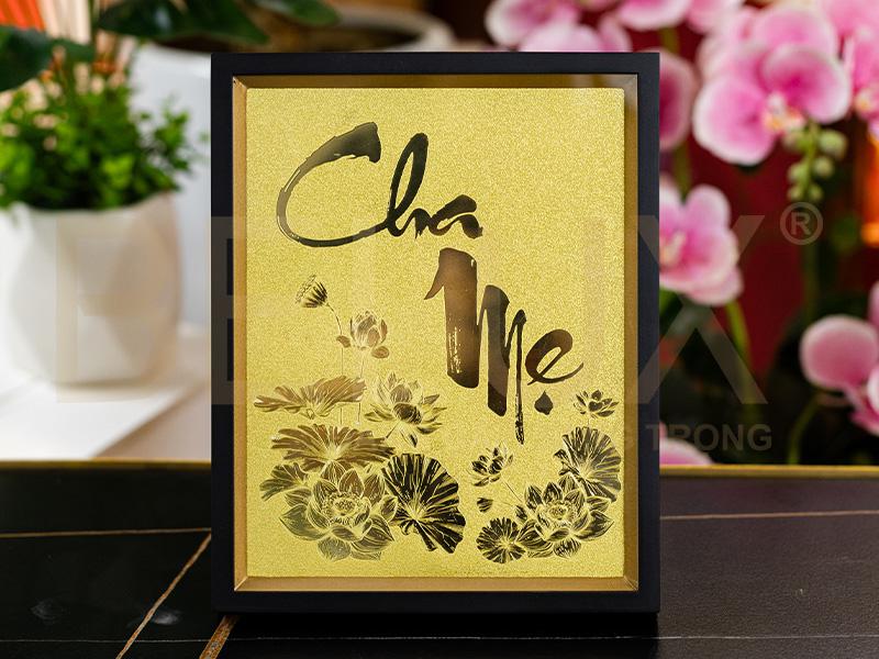 Tranh Chữ Cha Mẹ Bằng Đồng Kt 25x20cm
