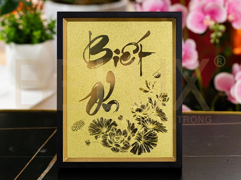 Tranh Chữ Biết Ơn Bằng Đồng Kt 25x20cm