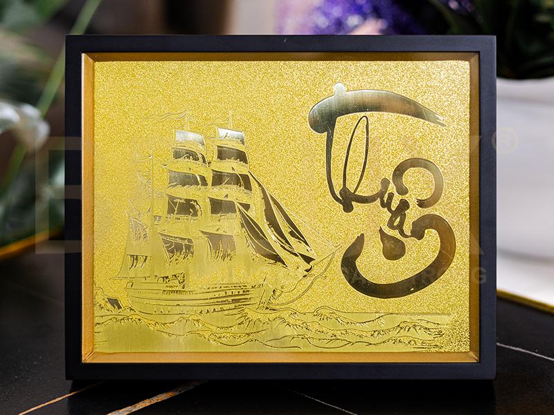 Tranh Chữ Thuận Bằng Đồng Kt 25x20cm