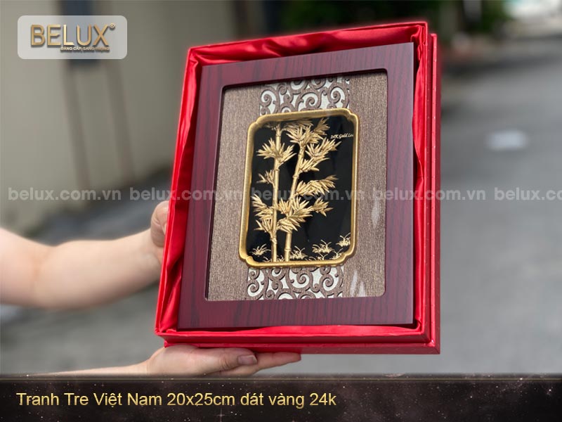 Tranh Cây Tre Việt Nam dát vàng 24k