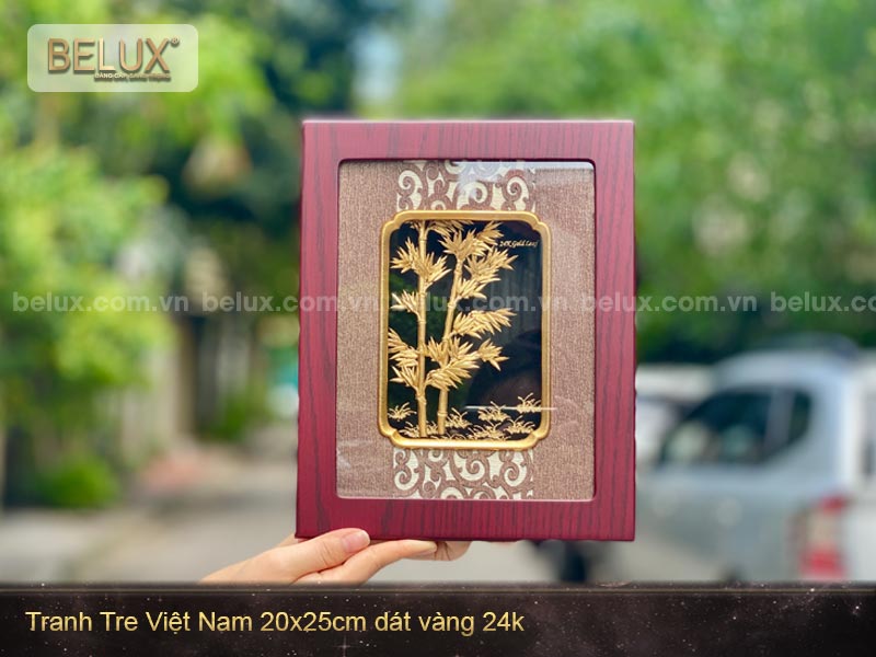 Tranh Cây Tre Việt Nam dát vàng 24k