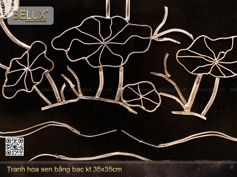Tranh hoa sen bằng bạc – Dấu ấn thanh khiết giữa không gian sang trọng