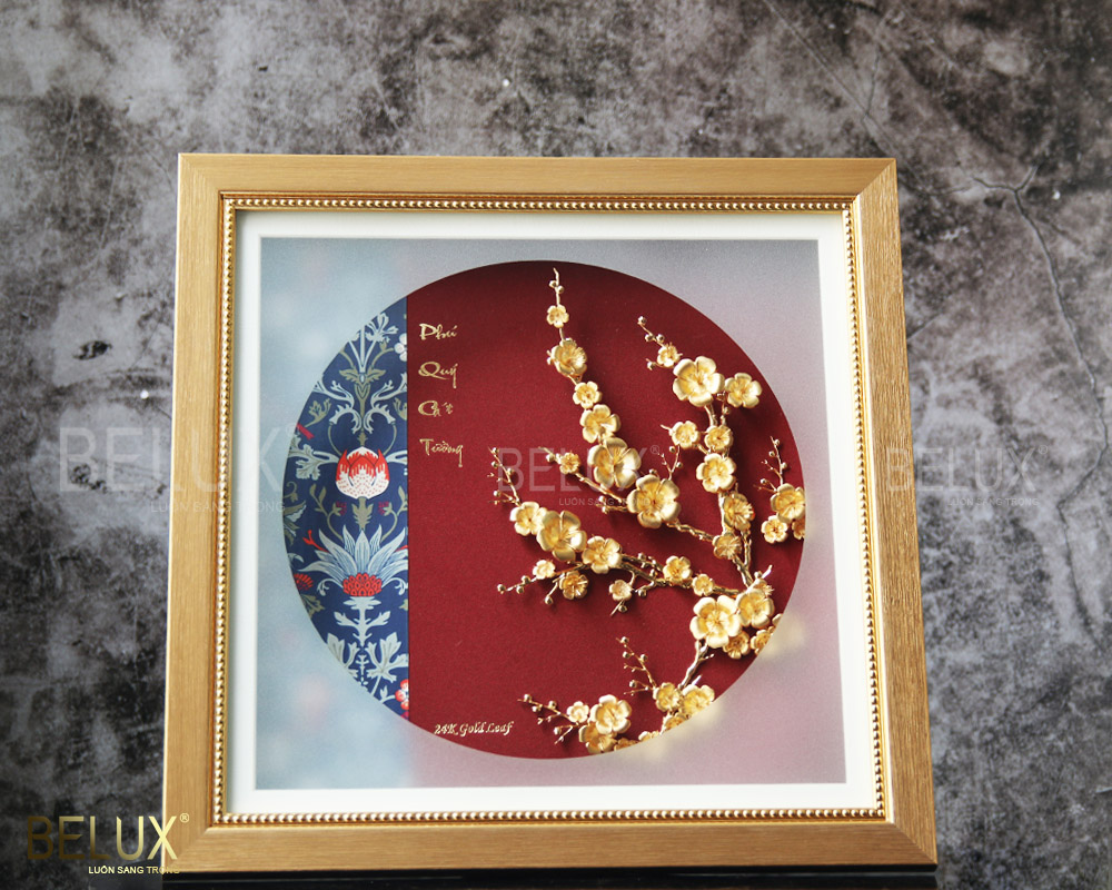 Tranh phú quý cát tường dát vàng 24K