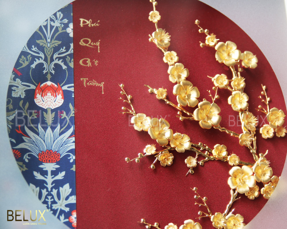 Tranh phú quý cát tường dát vàng 24K