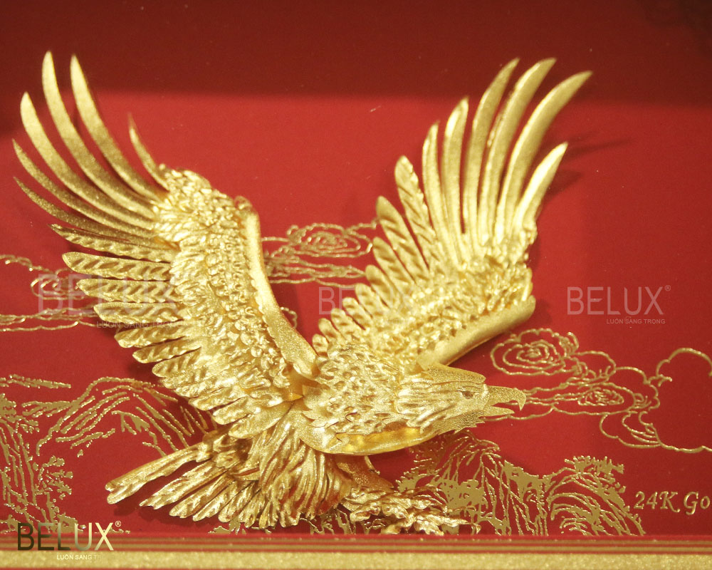 Tranh đại bàng tung cánh dát vàng 24k mẫu 2