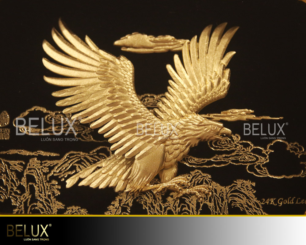 Tranh đại bàng dát vàng 24k mẫu 1