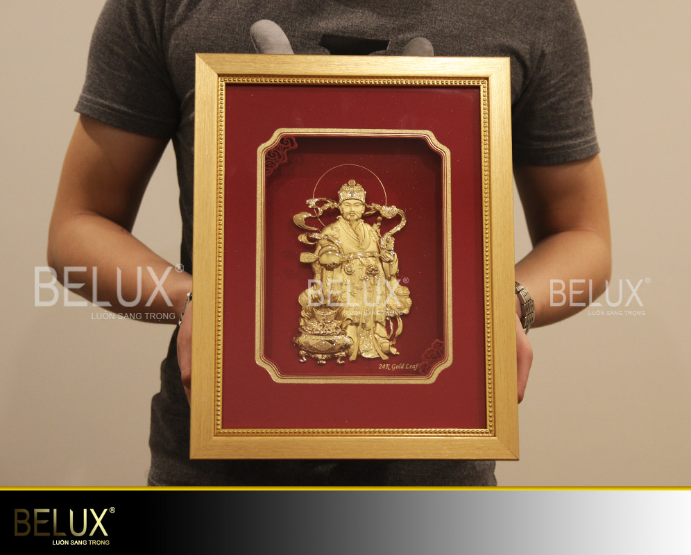 Tranh thần tài phủ vàng 24k