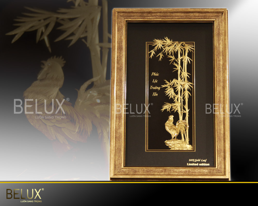 Tranh phúc lộc trường tốn dát vàng 24k