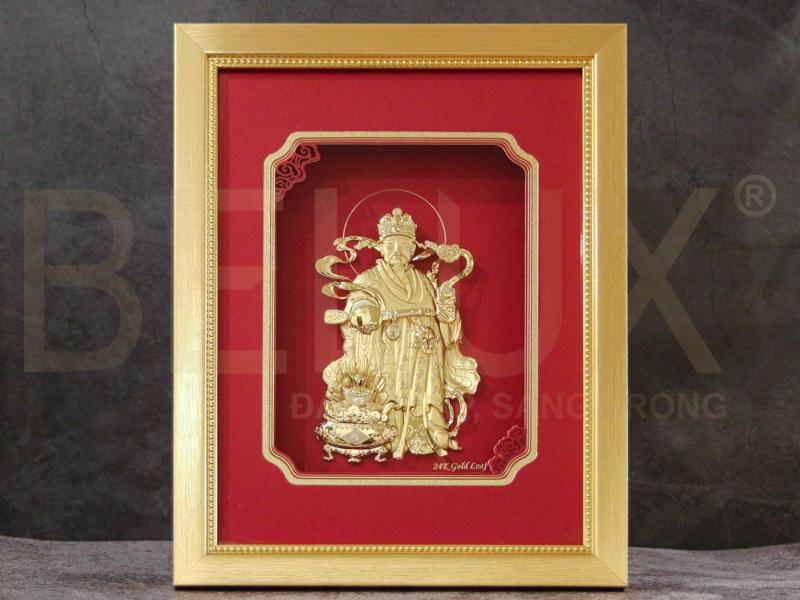 Tranh thần tài phủ vàng 24k