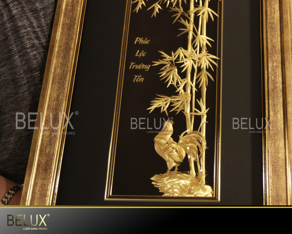 Tranh phúc lộc trường tốn dát vàng 24k