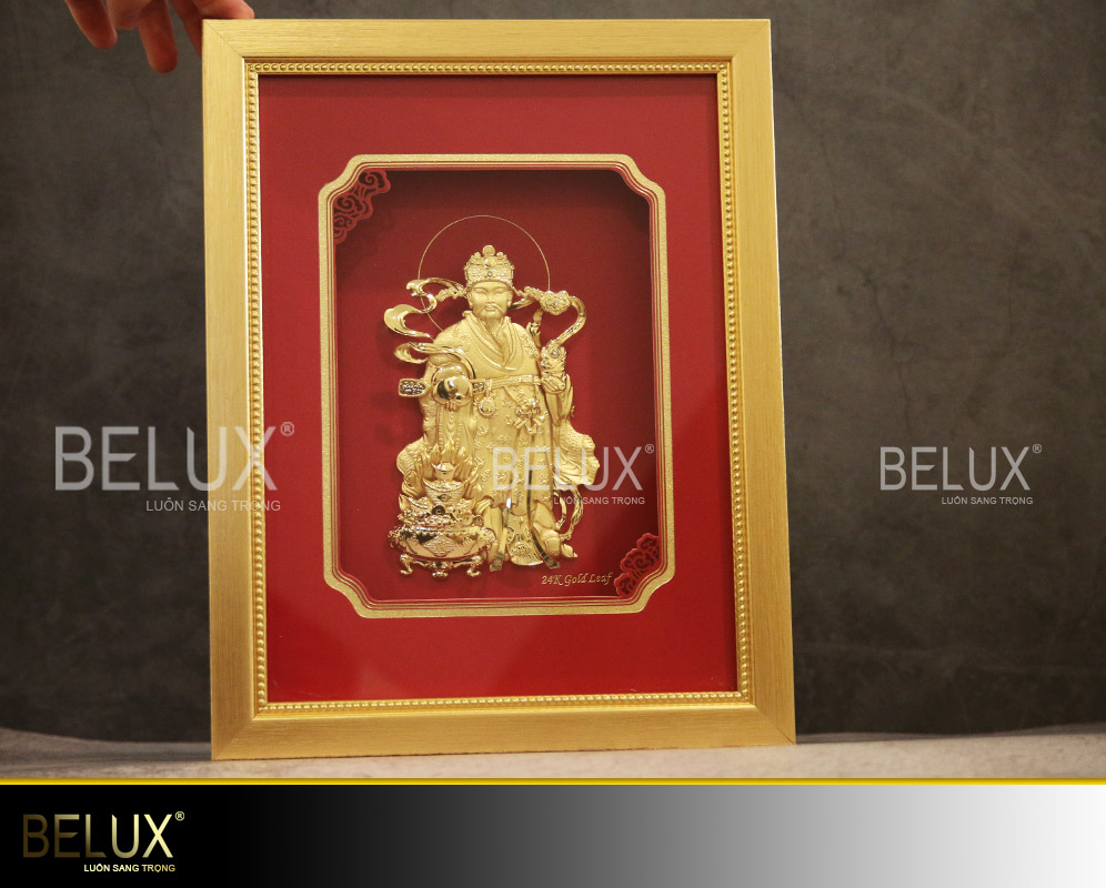 Tranh thần tài phủ vàng 24k