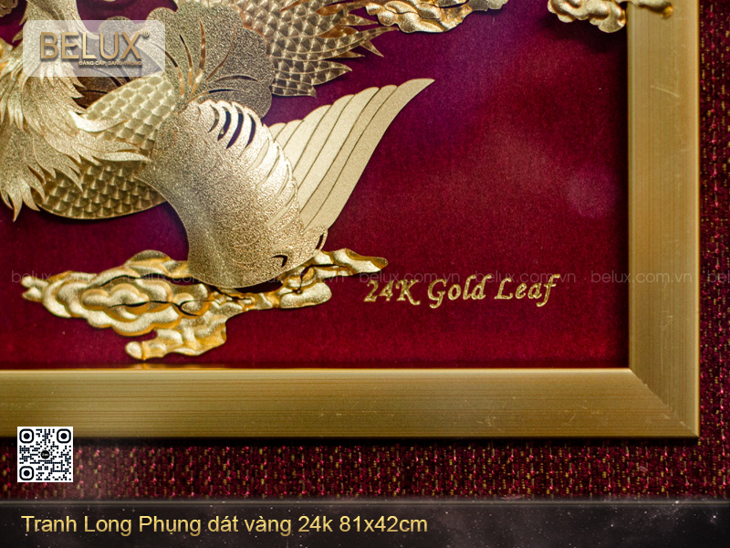 Tranh Long Phụng Dát Vàng 24k