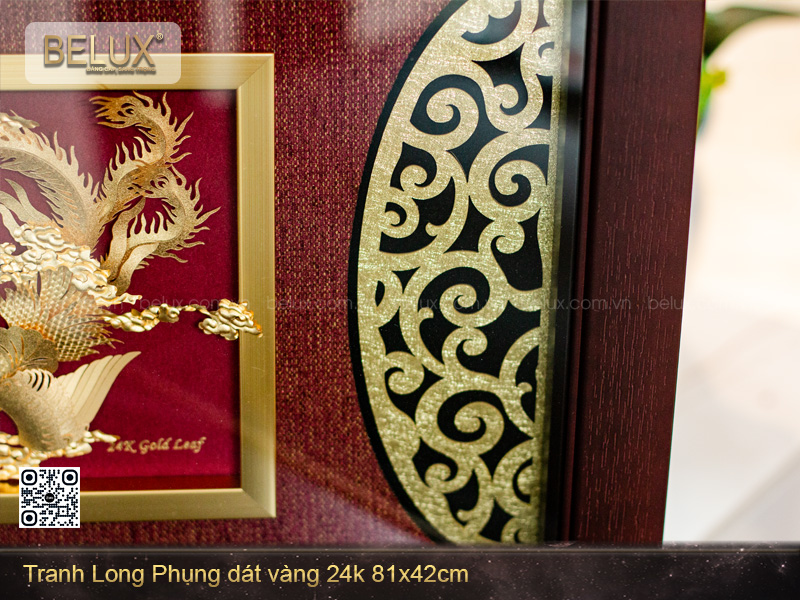 Tranh Long Phụng Dát Vàng 24k