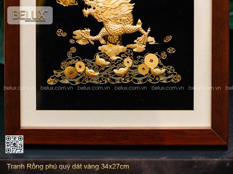 Tranh rồng phú quý dát vàng 24k