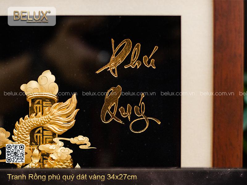 Tranh rồng phú quý dát vàng 24k