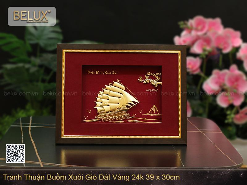 Tranh Thuận Buồm Xuôi Gió Dát Vàng 24k 39x30cm