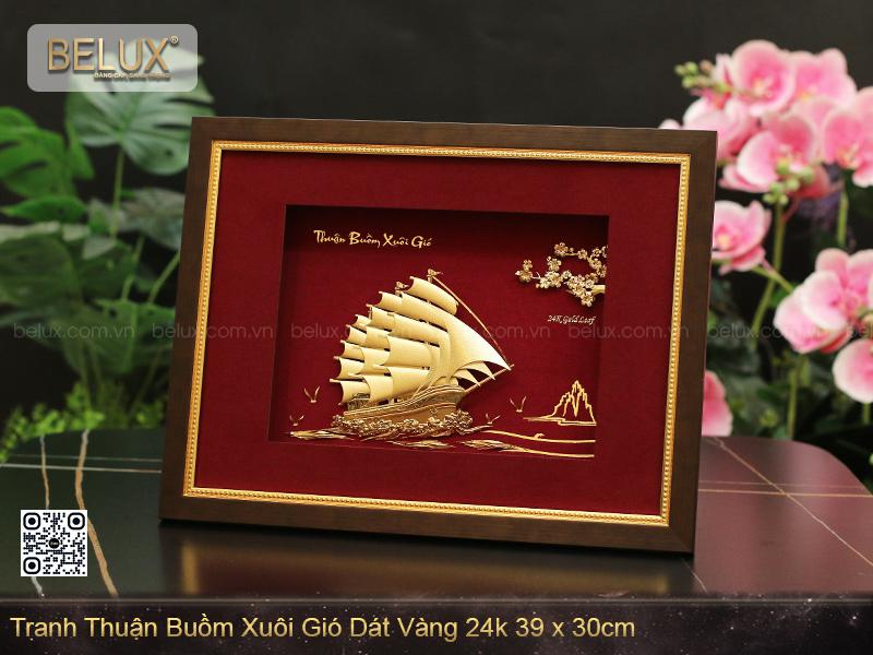 Tranh Thuận Buồm Xuôi Gió Dát Vàng 24k 39x30cm