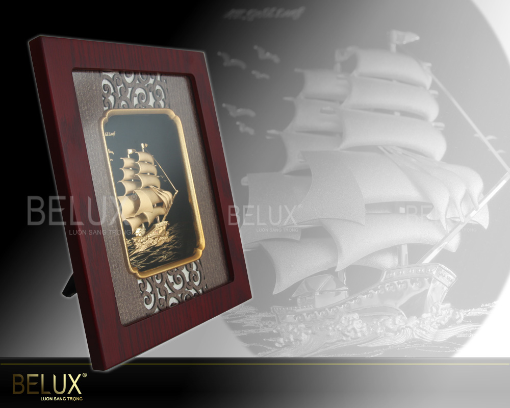 Tranh thuận buồm xuôi gió dát vàng 24k