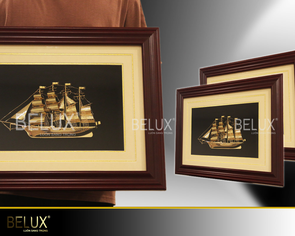 Tranh thuận buồm xuôi gió mạ vàng 24k (mẫu 8)