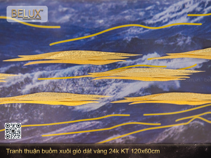 Tranh Thuận Buồm Xuôi Gió Dát Vàng 24k Kt 120x60cm