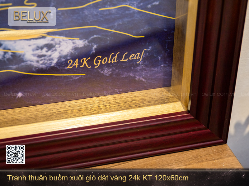 Tranh Thuận Buồm Xuôi Gió Dát Vàng 24k Kt 120x60cm