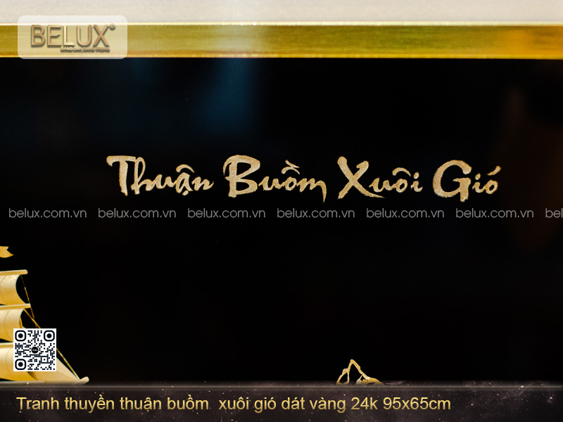 Tranh Thuyền Thuận Buồm Xuôi Gió Dát Vàng 24k 95x65cm