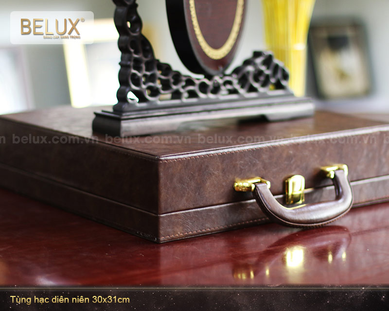 Tranh Tùng Hạc Diên Niên Dát Vàng 24K 30x31cm