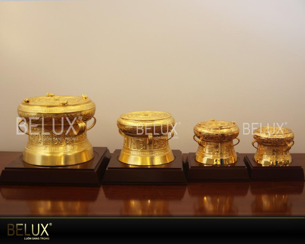 Trống đồng quà tặng mạ vàng 24k