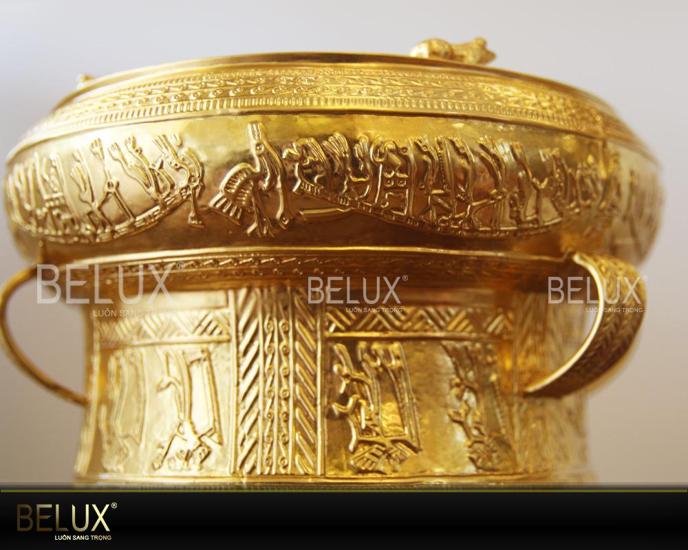Trống đồng quà tặng thếp vàng 9999