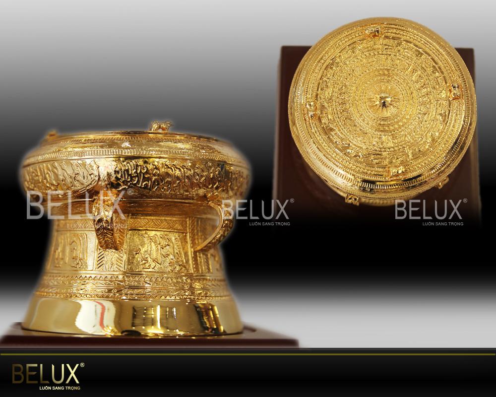 Trống đồng quà tặng mạ vàng 24k