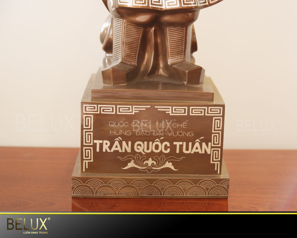 Tượng Đồng Trần Hưng Đạo Đồng Đỏ Khảm Tam Khí