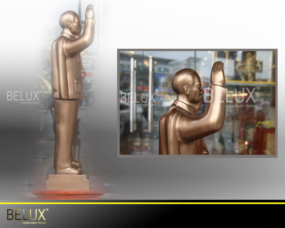 Tượng Bác Hồ Vẫy Tay Chào Đồng Đỏ Hun Cao 81