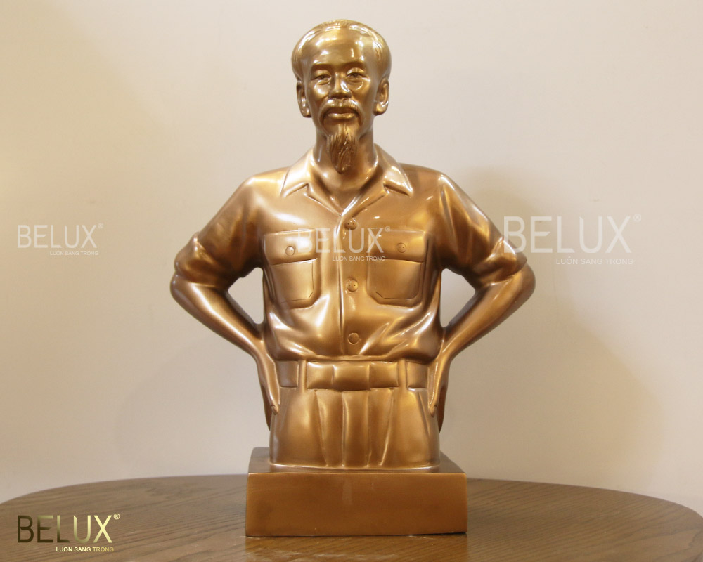 Tượng Bác Hồ chiến khu đồng đỏ hun cao 81 – mẫu 8