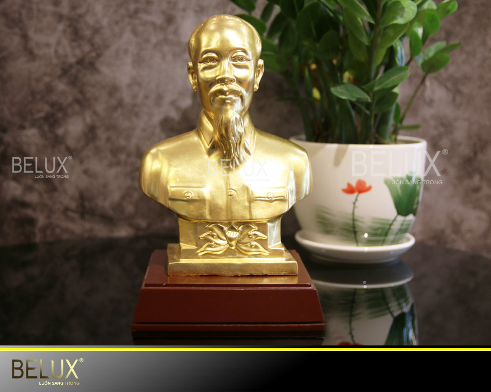 Tượng Đồng Chân Dung Bác Hồ Dát Vàng Mẫu 5