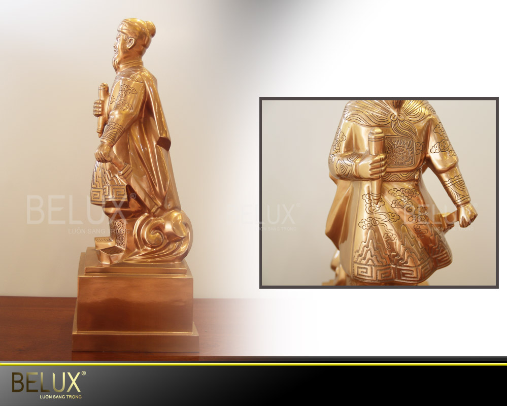 Tượng Đồng Trần Hưng Đạo Đồng Đỏ Cao 60cm