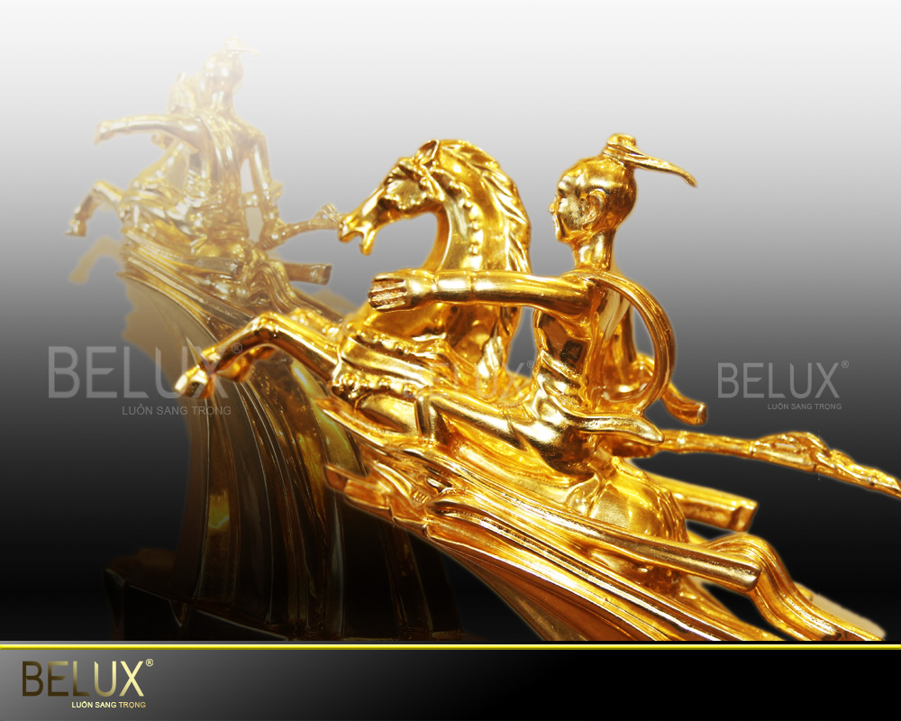 Tượng Thánh Gióng dát vàng 9999 cao 21cm – Mẫu 2