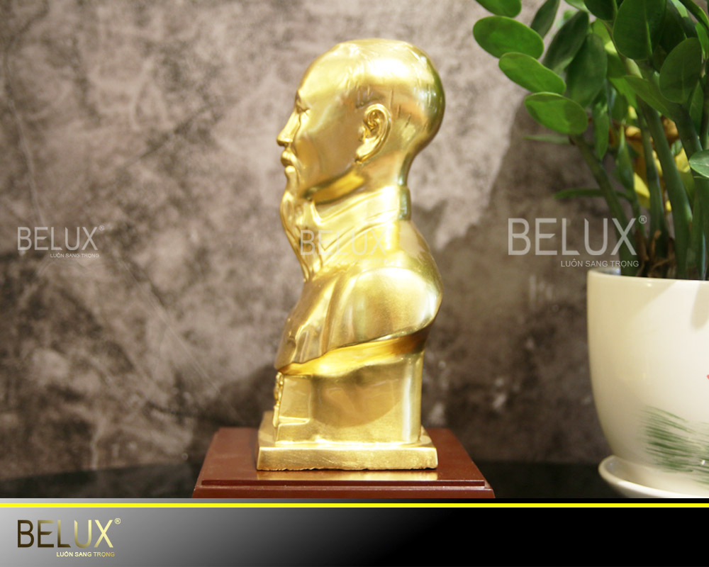 Tượng Đồng Chân Dung Bác Hồ Dát Vàng Mẫu 5