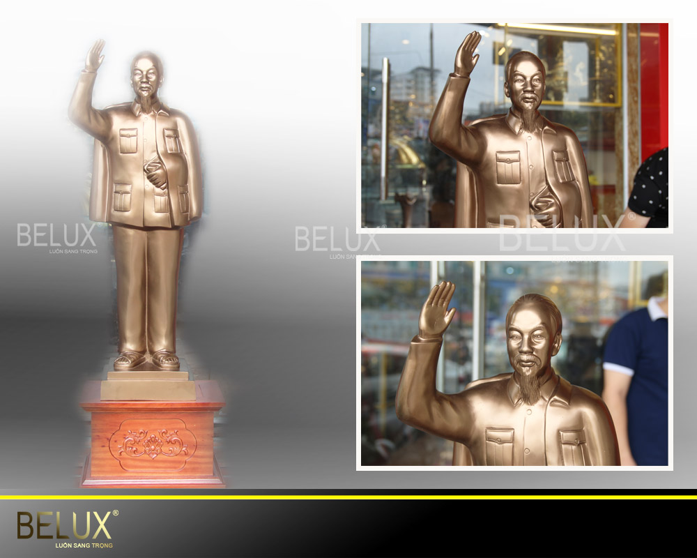 Tượng Bác Hồ Vẫy Tay Chào Đồng Đỏ Hun Cao 81