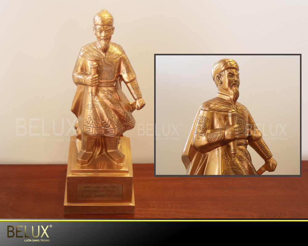 Tượng Đồng Trần Hưng Đạo Đồng Đỏ Cao 60cm