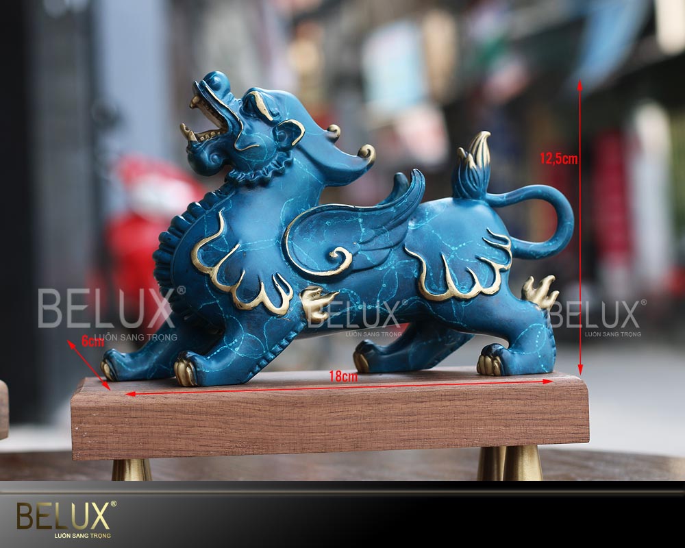 Đôi Tì Hưu bằng đồng tráng men sứ